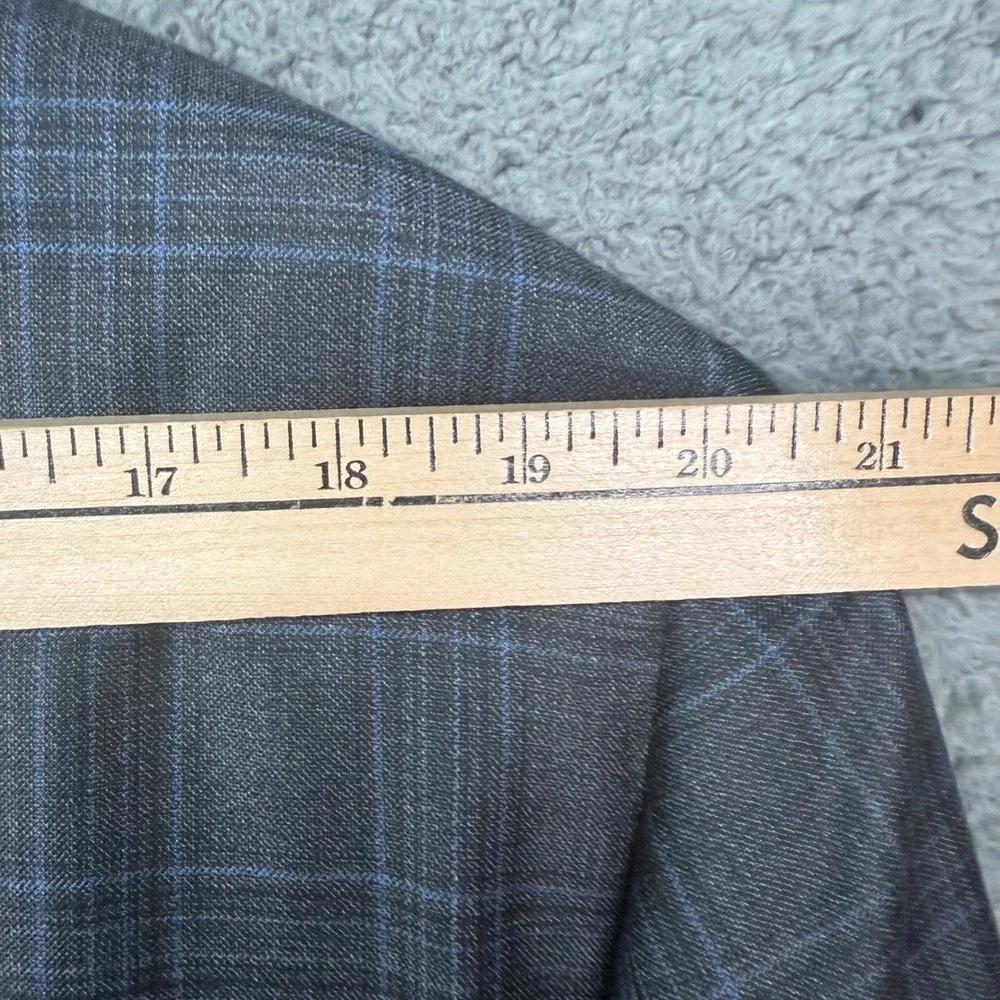 Peter Millar Flynn Sport Coat Mens 48R Grey Glen Plaid 100% Wool 2 Button Blazer